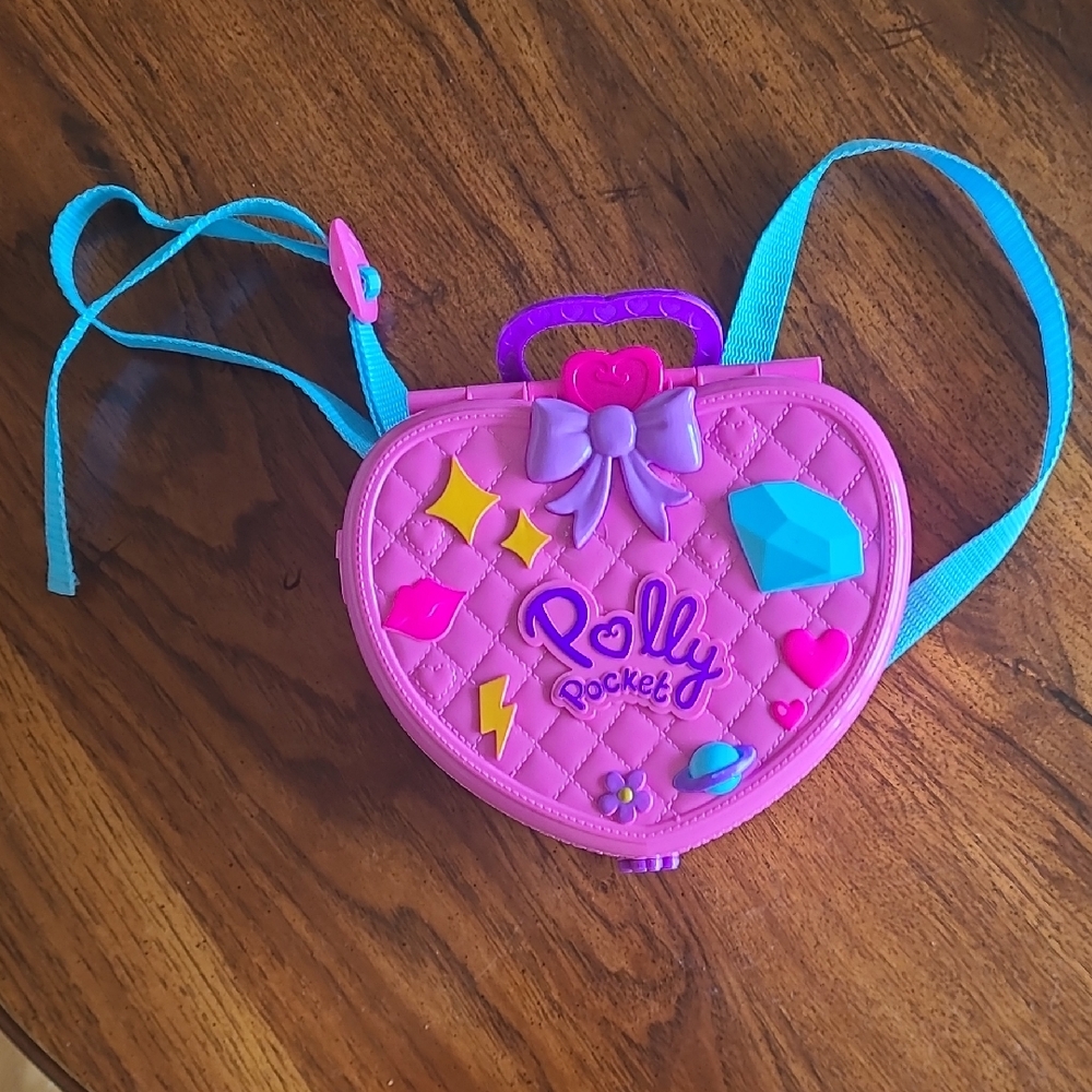 Polly Pocket Heart-Shaped Backpack 2 Dolls Vintage